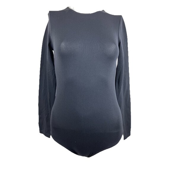Xs Wolford Opaque Naturel Crew Neck Austria Charcoal Body Suit Vintage - Picture 1 of 3